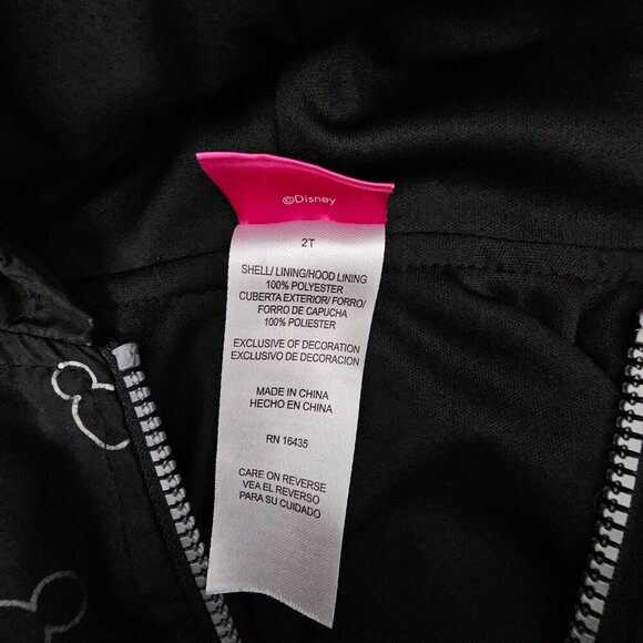 Disney Jr Minnie Mouse Toddler Zip Up Spring Rain Windbreaker Hooded Jacket - Picture 5 of 9